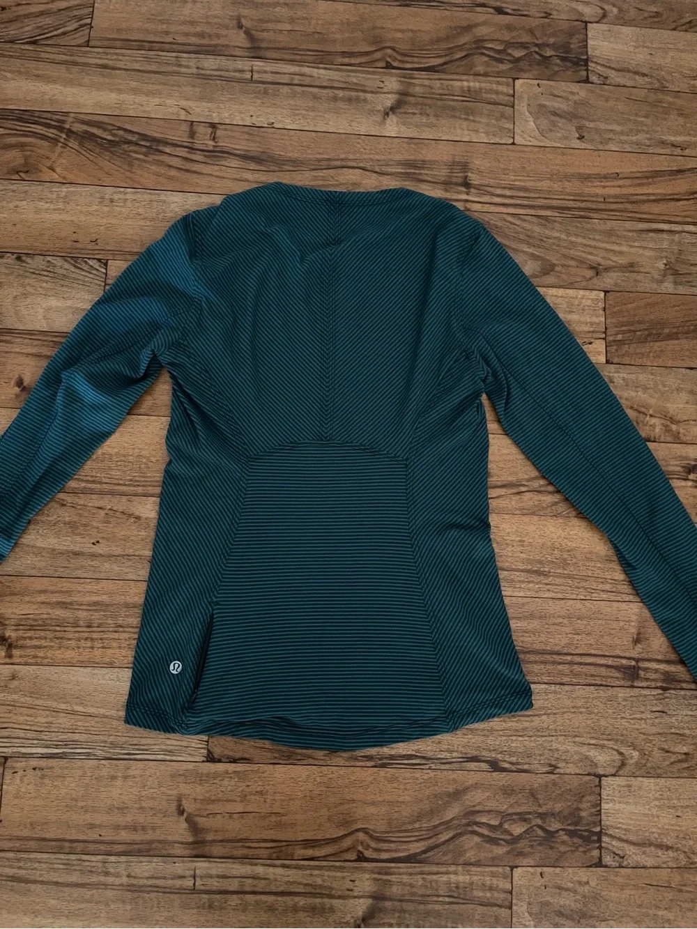 Lululemon Dark Teal Striped Long Sleeve Athletic Top Size 6
